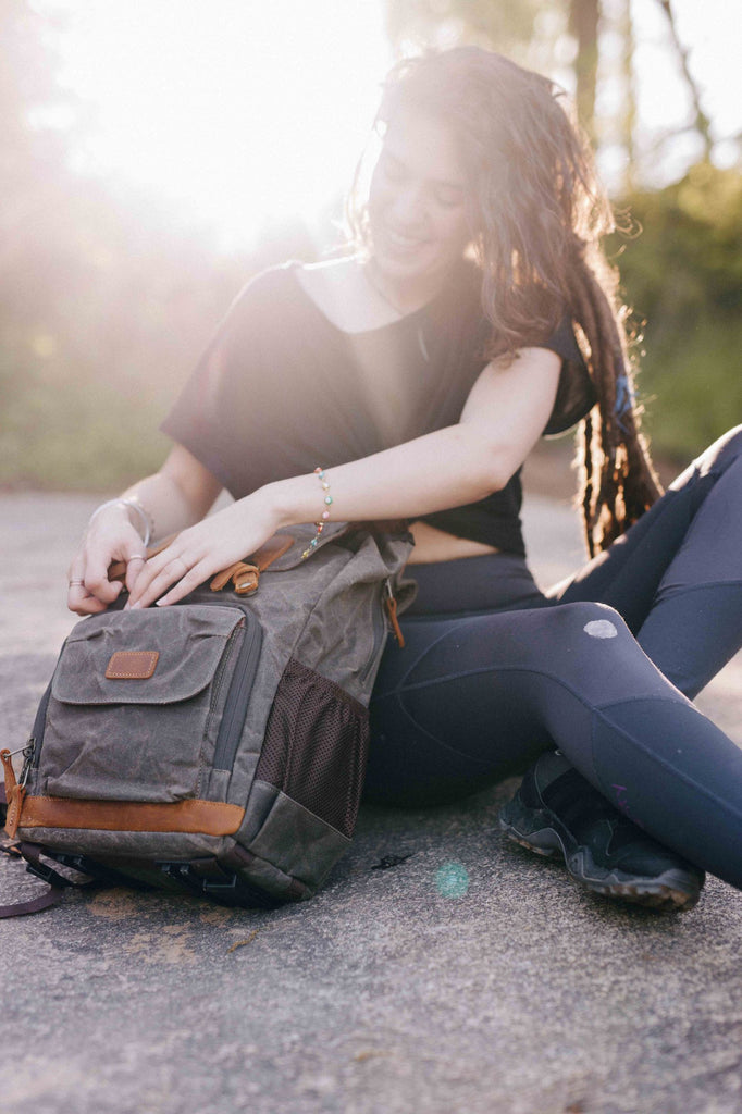 canvas leather camera backpack Bag – Sinagcameras Size:5