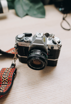Canon Ae-1 with power winder and 50/ FD 1.8 lens
