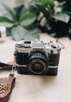 Canon Ae-1 with power winder and 50/ FD 1.8 lens
