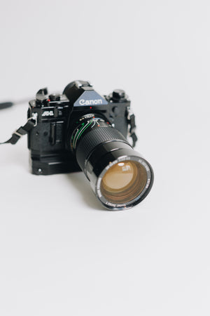 Canon A-1 with FD 28-90mm F/2.8 - 3.5 Lens with Battery Grip