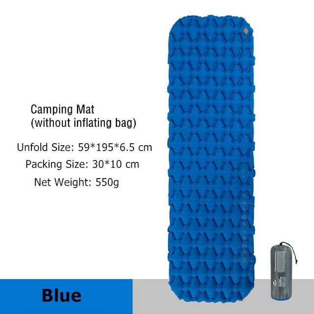 
            
                Load image into Gallery viewer, Ultralight inflatable camping air sleeping pad
            
        